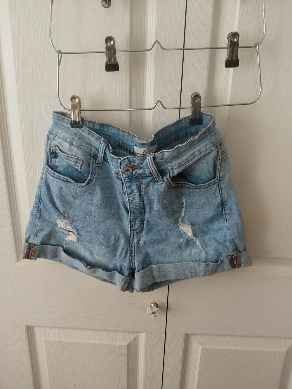 Kancan Light Blue Distressed Women’s Denim Shorts